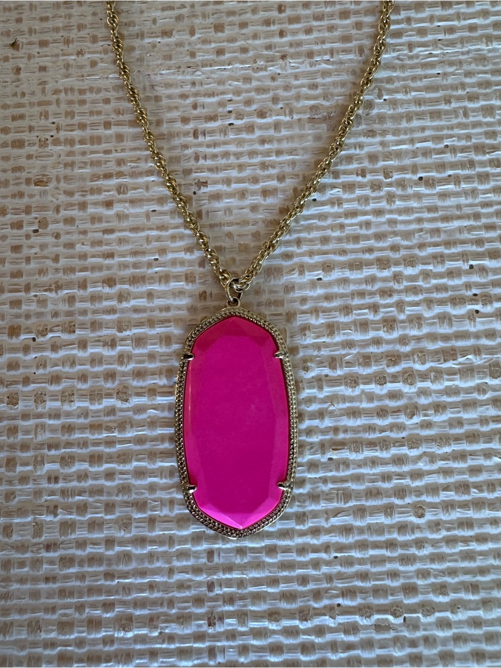 Vintage Kendra Scott Gold-Tone Necklace with Signature Fusia Pendant